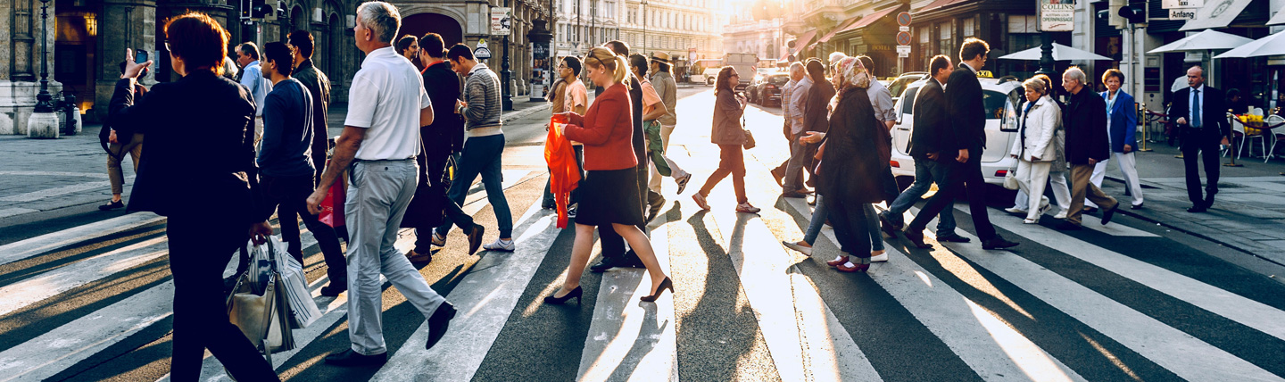 people walking in the street